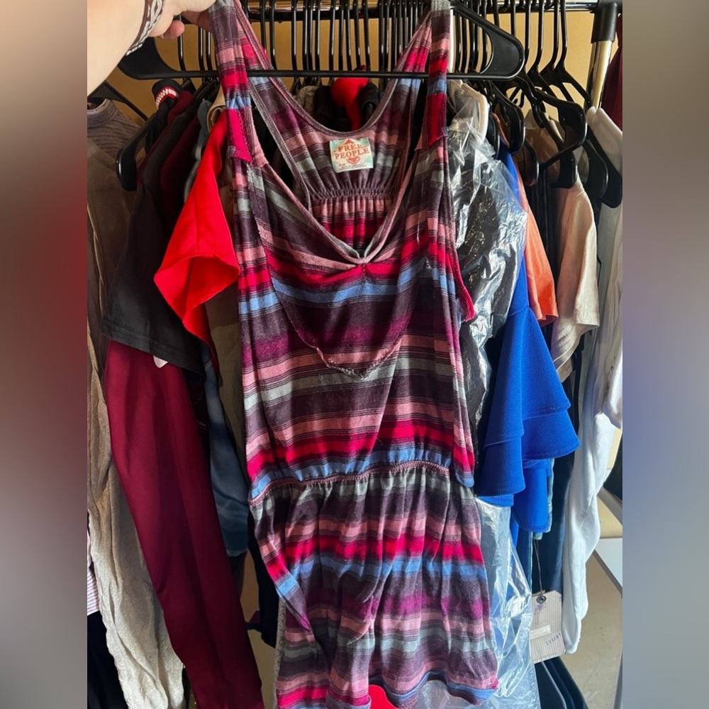 Free people tank top striped size medium